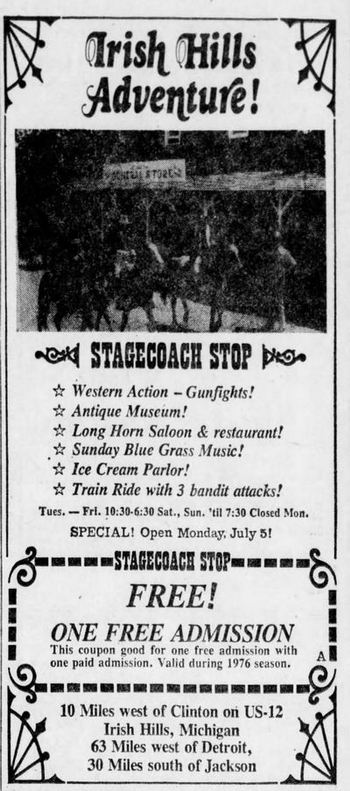 Stagecoach Stop - July 1976 Ad